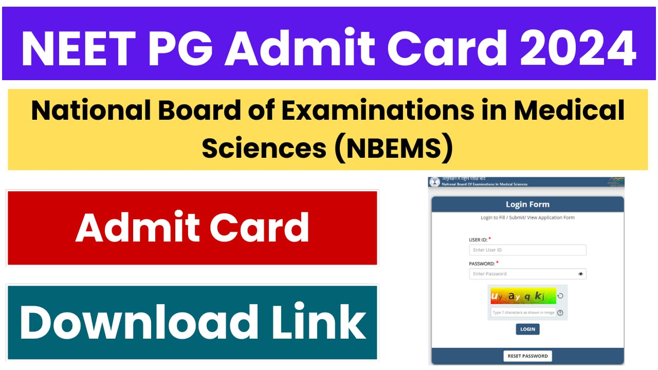 NEET PG Admit Card 2024 Link