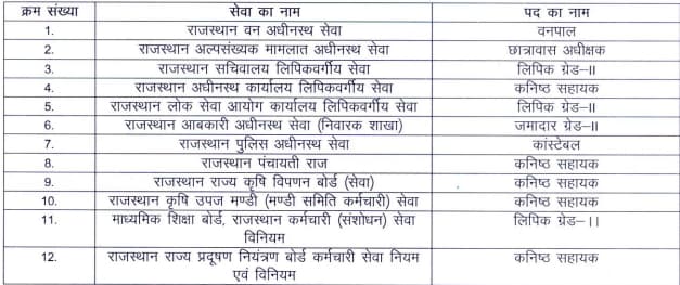 Rajasthan CET 12th Level Posts