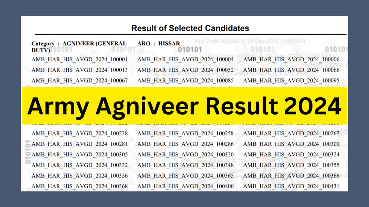 Army Agniveer Result 2024