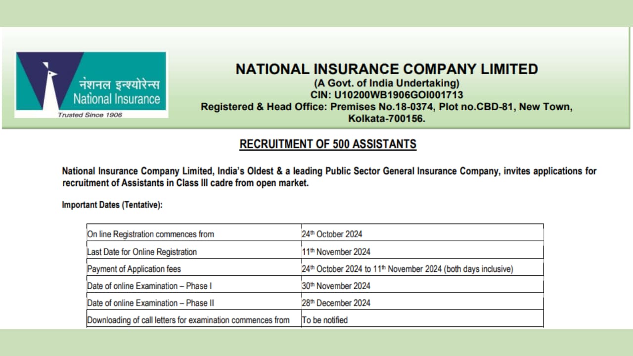 NICL Assistant Recruitment 2024