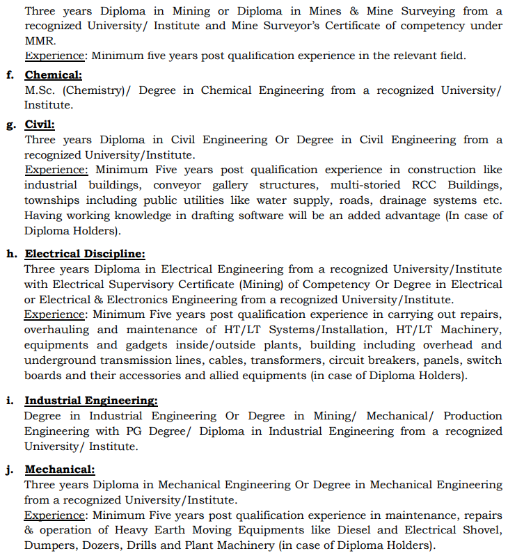 NMDC JOT Recruitment 2024 Qualification Part 2