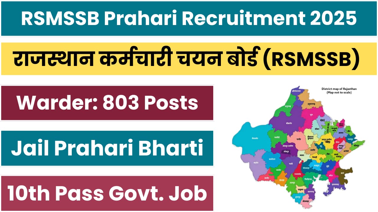 RSMSSB Jail Prahari Recruitment 2025